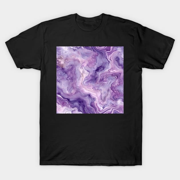 Pastel Purple Marble T-Shirt by VirtualArtGuy